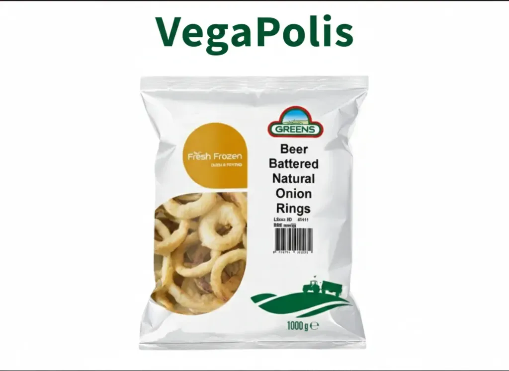 Krążki Cebulowe w Cieście Piwnym Greens 1kg – Chrupiąca Przekąska | VegaPolis